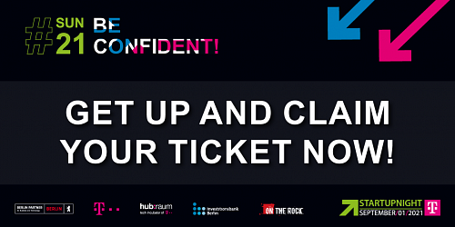 Startupnight Wallcard 2021 #beconfident - claim your ticket